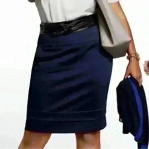 🔥CAbi navy blue Style #5051 Lido Tiered Pencil Skirt Size 4